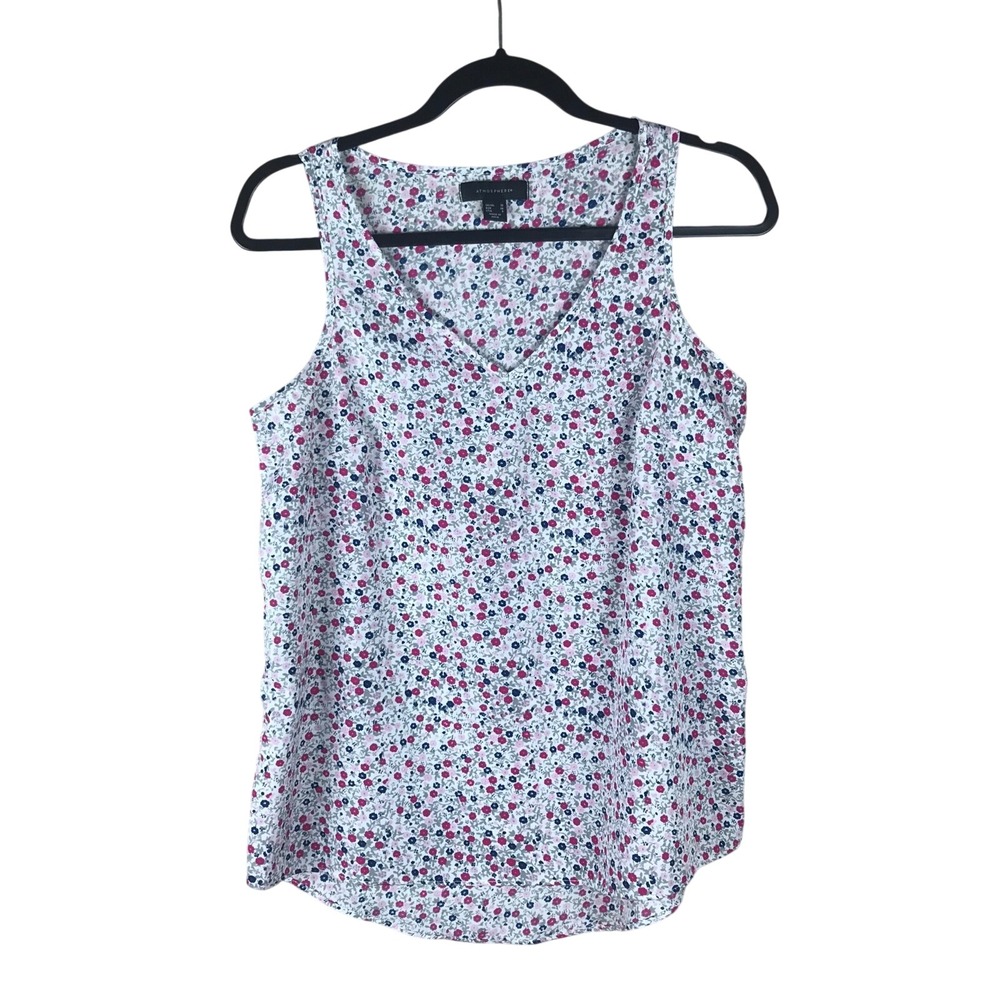 Atmosphere Tank Top Womens US 6 Floral V-Neck Neck Sleeveless Blouse Casual Work